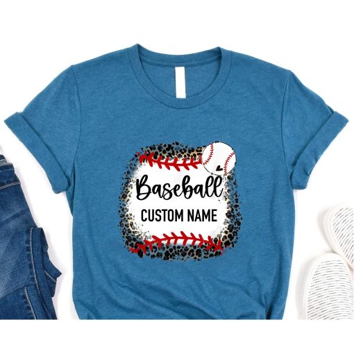 Custom Baseball Leopard Shirt Baseball T-Shirt, Number Shirt, Baseball Sweatshirt, Retro Baseball Shirt, Vintage Leopard Baseball Shirt