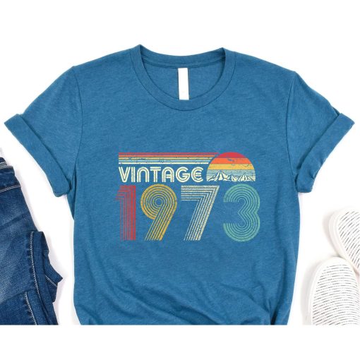 Vintage Retro 1973 50th Birthday Gifts T-Shirt For Men Women