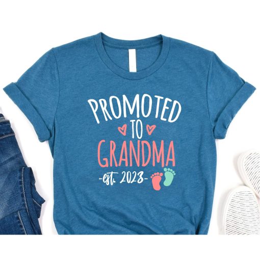 Promoted to Grandma 2023 again, Cute Baby Announcement, Baby Announcement, Grandma To Be, New Grandma Shirt