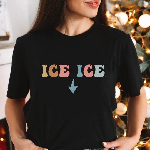 Pregnancy Announcement Shirt for Women, Funny Ice Ice Baby TShirt for Baby Shower, Funny Gift for Expecting Mom Shirt for Baby Announcement