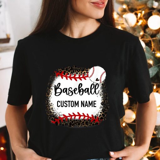 Custom Baseball Leopard Shirt Baseball T-Shirt, Number Shirt, Baseball Sweatshirt, Retro Baseball Shirt, Vintage Leopard Baseball Shirt