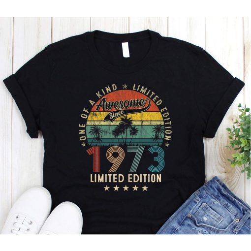 Vintage Retro 1973 50th Birthday Gifts For Mens Womens T-Shirt