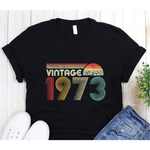 Vintage Retro 1973 50th Birthday Gifts T-Shirt For Men Women