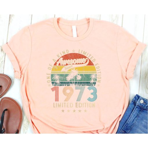 Vintage Retro 1973 50th Birthday Gifts For Mens Womens T-Shirt