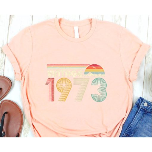 Vintage Retro 1973 50th Birthday Gifts T-Shirt For Men Women