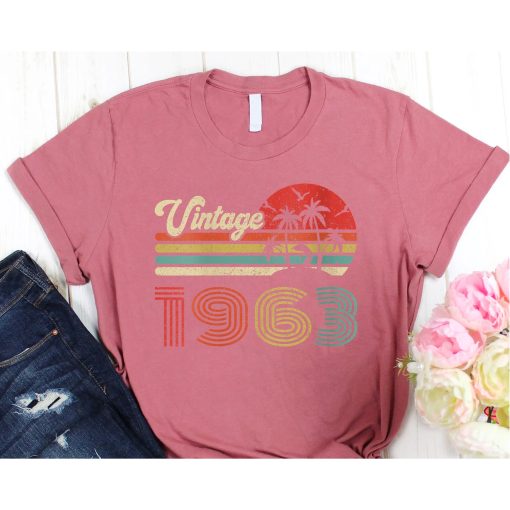 60 Year Old Vintage 1963 60th Birthday Gifts for Women Men t-shirts