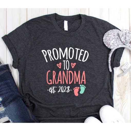 Promoted to Grandma 2023 again, Cute Baby Announcement, Baby Announcement, Grandma To Be, New Grandma Shirt