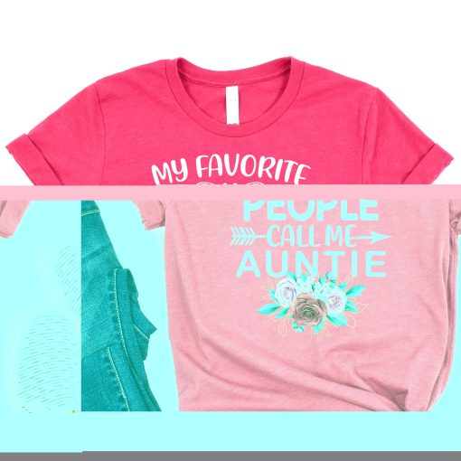 My Favorite People Call Me Auntie Funny Floral Mother's Day T-Shirt