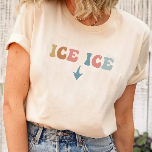 Pregnancy Announcement Shirt for Women, Funny Ice Ice Baby TShirt for Baby Shower, Funny Gift for Expecting Mom Shirt for Baby Announcement