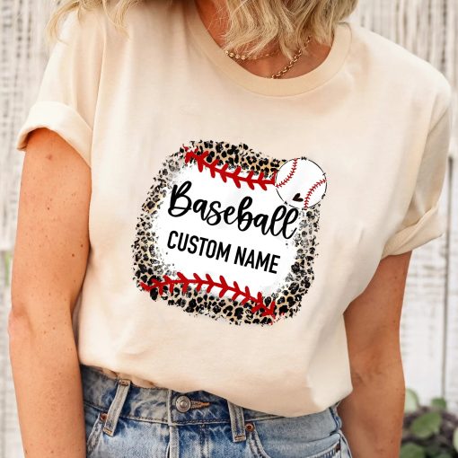 Custom Baseball Leopard Shirt Baseball T-Shirt, Number Shirt, Baseball Sweatshirt, Retro Baseball Shirt, Vintage Leopard Baseball Shirt