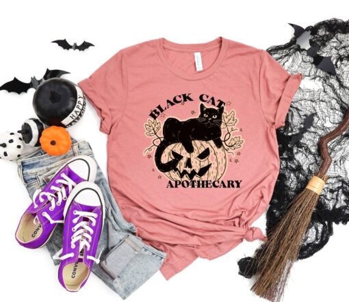 Halloween Boo Shirt,Black Cat Apothecary Shirt,Halloween Party,Halloween shirt,Hocus Pocus Shirt