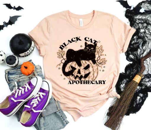 Halloween Boo Shirt,Black Cat Apothecary Shirt,Halloween Party,Halloween shirt,Hocus Pocus Shirt