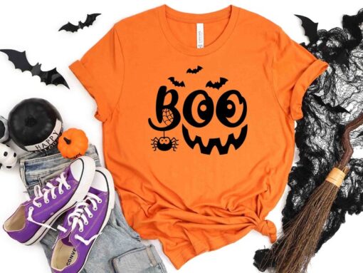 Halloween Boo Shirt, Halloween Ghost Shirt, Halloween Pumpkin Shirt, Kids Halloween Shirt, Spider Halloween Shirt