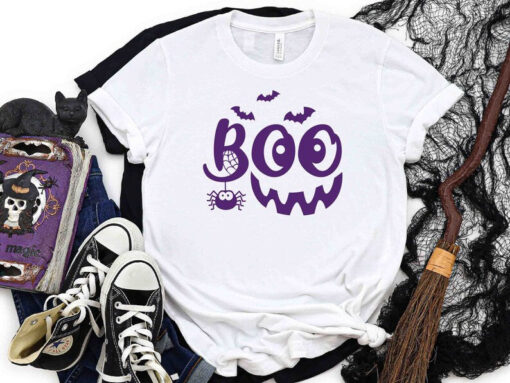 Halloween Boo Shirt, Halloween Ghost Shirt, Halloween Pumpkin Shirt, Kids Halloween Shirt, Spider Halloween Shirt