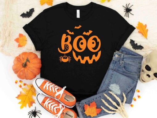 Halloween Boo Shirt, Halloween Ghost Shirt, Halloween Pumpkin Shirt, Kids Halloween Shirt, Spider Halloween Shirt