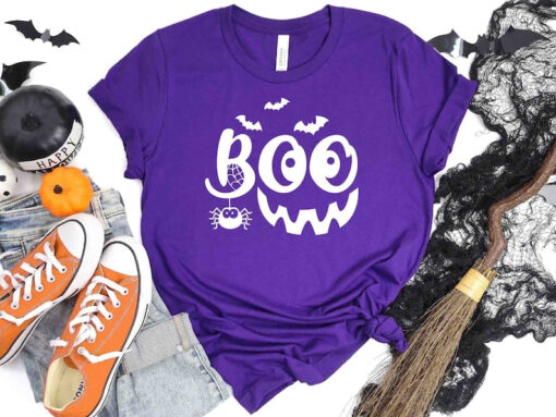 Halloween Boo Shirt, Halloween Ghost Shirt, Halloween Pumpkin Shirt, Kids Halloween Shirt, Spider Halloween Shirt