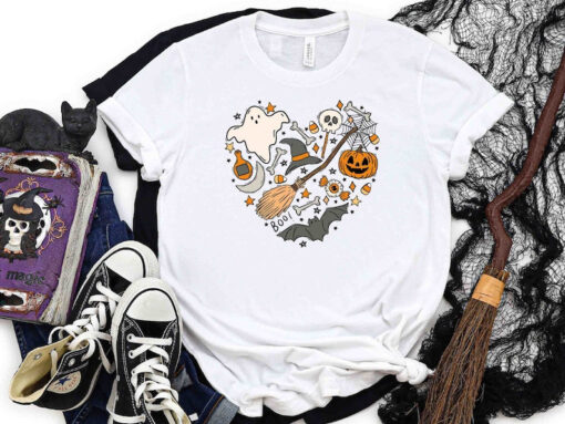 Halloween Doodles Shirt , Halloween Shirt, Cute Halloween Theme Shirt, Happy Halloween Shirt