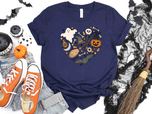 Halloween Doodles Shirt , Halloween Shirt, Cute Halloween Theme Shirt, Happy Halloween Shirt