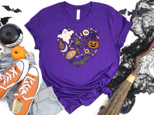 Halloween Doodles Shirt , Halloween Shirt, Cute Halloween Theme Shirt, Happy Halloween Shirt