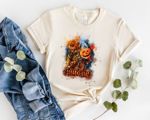 Halloween Doodles Vintage Halloween Shirt Fall Apparel Witchy Clothing Witchy Clothes Fall T-Shirt Short Sleeve Halloween