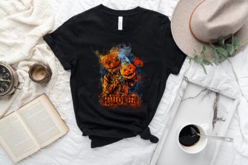 Halloween Doodles Vintage Halloween Shirt Fall Apparel Witchy Clothing Witchy Clothes Fall T-Shirt Short Sleeve Halloween