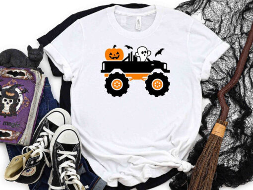 Halloween Monster Truck Shirt, Boy's Halloween Shirt, Boy's Monster Truck Shirt, Truck Halloween Shirt, Toddler Shirt