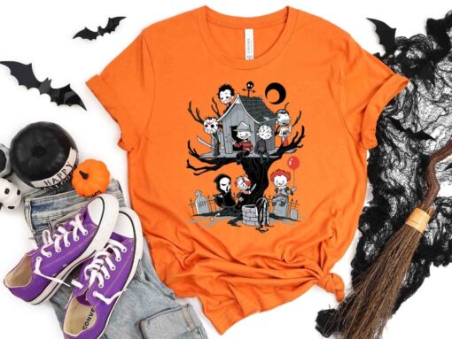 Halloween Movie Characters Spooky Tree House - Unisex Tee. Halloween Horror Movie, Halloween Shirt