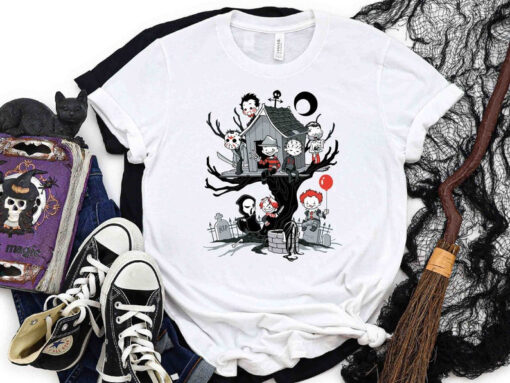 Halloween Movie Characters Spooky Tree House - Unisex Tee. Halloween Horror Movie, Halloween Shirt