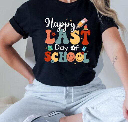 Happy Last Day Of School Groovy Shirt, Summer Break Shirt, Teacher Shirt, End of School Shirt