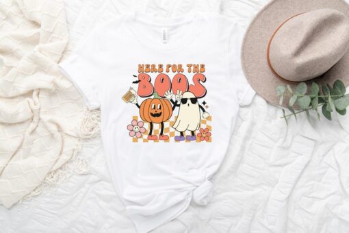 Here For the Boos Shirt, Spooky Vibe T-Shirt, Halloween Shirt, Retro Halloween Shirt, Funny Halloween Shirt, Halloween Shirt