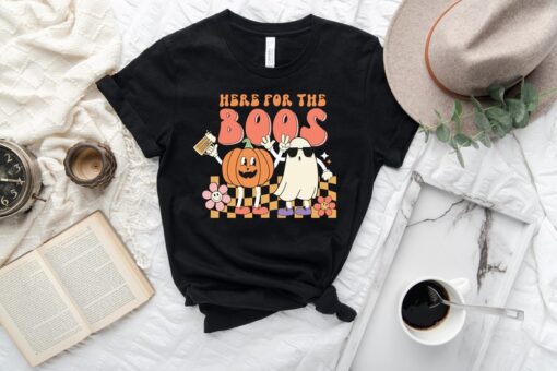 Here For the Boos Shirt, Spooky Vibe T-Shirt, Halloween Shirt, Retro Halloween Shirt, Funny Halloween Shirt, Halloween Shirt