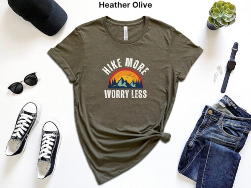 Hike More Worry Less Hiking Shirt Hiking Gifts Men