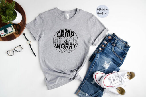 Hiking T-shirt, Camp More Worry Less Shirt, Adventure Lover Tee, Gift for Camper, Adventure Shirt