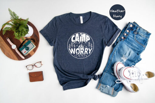 Hiking T-shirt, Camp More Worry Less Shirt, Adventure Lover Tee, Gift for Camper, Adventure Shirt