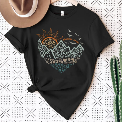 Hiking T-shirt, Dventure Awaits T-shirt, Nature Camp Lover T-shirt, The Great Outdoors Shirt