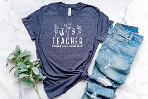 History Teacher Shirts, Teacher Helping Little Minds Grow Flowers Shirt , Teacher T-Shirt