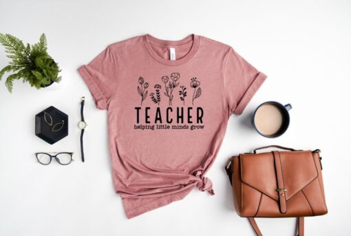 History Teacher Shirts, Teacher Helping Little Minds Grow Flowers Shirt , Teacher T-Shirt