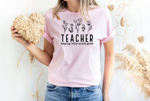 History Teacher Shirts, Teacher Helping Little Minds Grow Flowers Shirt , Teacher T-Shirt