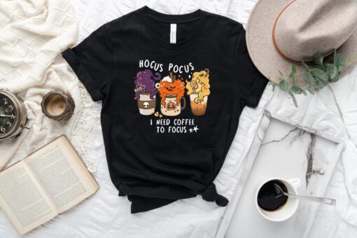 Hocus Pocus I Need Coffee To Focus Shirt,Spooky Vibe T-Shirt, Halloween Shirt, Retro Halloween Shirt, Funny Halloween Shirt