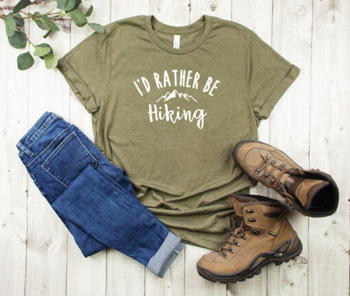 I'd Rather Be Hiking, Rather Be Hiking Tee, Womens Hiking Shirt, Hikers Shirt, National Parks Shirt