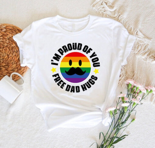 LGBTQ Ally Shirt, Free Dad Hugs Shirt,I'm Proud Of You Shirt,LGBTQ Pride Ally Tee,Supportive Dad Shirt,Gift For Dad