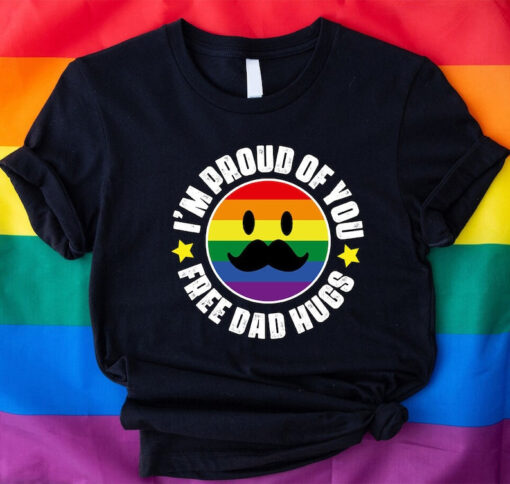 LGBTQ Ally Shirt, Free Dad Hugs Shirt,I'm Proud Of You Shirt,LGBTQ Pride Ally Tee,Supportive Dad Shirt,Gift For Dad