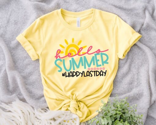 Last Day of School, Hello Summer Happy Last Day of School Shirts, End Of School Year, Goodbye School