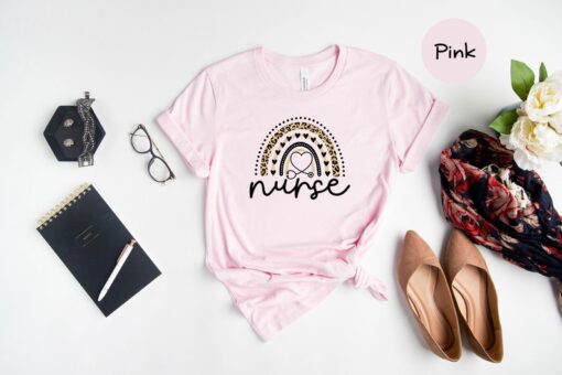 Leopard Pattern Rainbow Nurse Shirt, Nurse Shirt, Nurse Sweatshirt, Nursing School Shirt