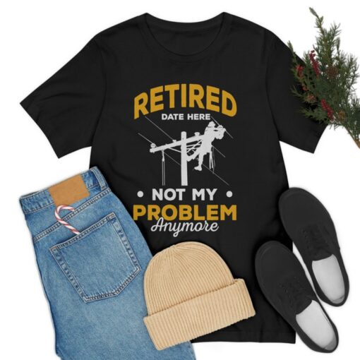 Lineman Dad Shirt, Personalized Retired Lineman Unisex Tee Shirt, Power Lineman ,Retirement