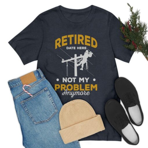 Lineman Dad Shirt, Personalized Retired Lineman Unisex Tee Shirt, Power Lineman ,Retirement