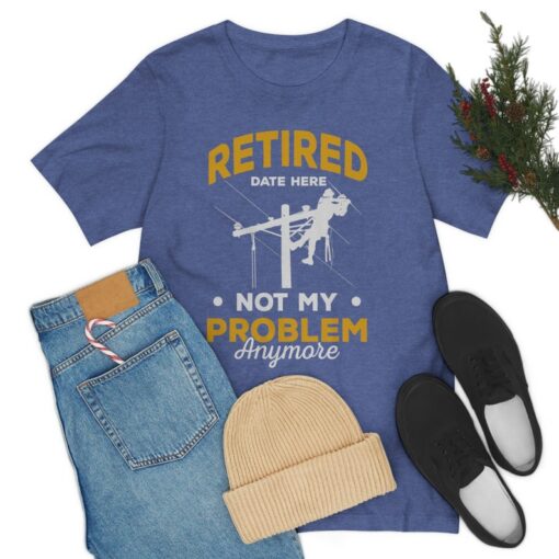 Lineman Dad Shirt, Personalized Retired Lineman Unisex Tee Shirt, Power Lineman ,Retirement