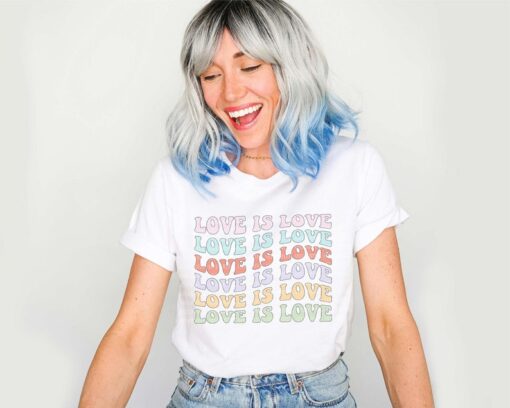 Love is Love Shirt, LGBT Shirts, Vintage Love Wins Graphic T-Shirt,LGBQT Pride Month