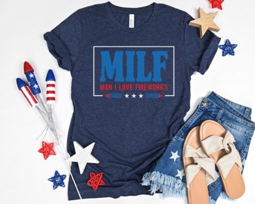 MLF Man I Love Fireworks 4th of July Shirt, Funny Fourth of July Tee