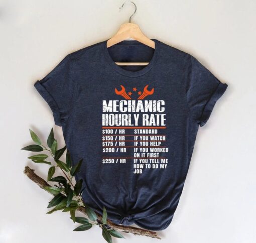 Mechanic Dad Shirt, Hourly Rate Mechanic Shirt,Funny Mechanic T-Shirt for Men,Car Mechanic Shirt